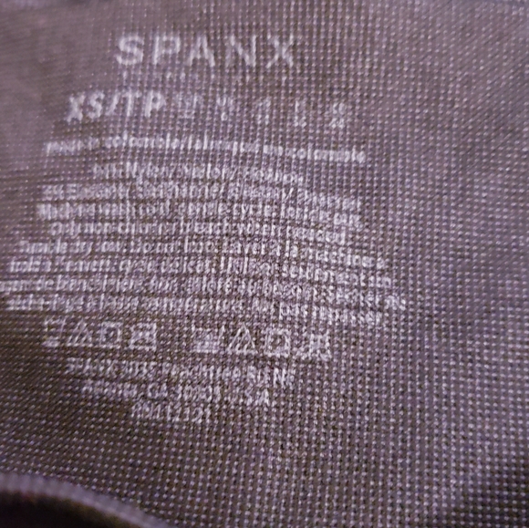 SPANX Leggings XS/TP double layer shaping waistband biker black blue seam free - Picture 3 of 11